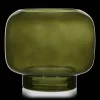Green Glass Pillar Candle Holder