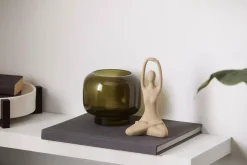 Green Glass Pillar Candle Holder