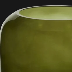 Green Glass Pillar Candle Holder