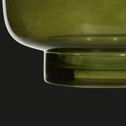 Green Glass Pillar Candle Holder