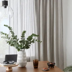 Grey Eneca Back-Tab/Rod-Pocket Curtain