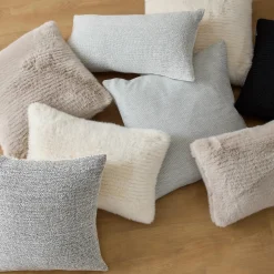 Grey Maddox Faux Fur Decorative Lumbar Pillow