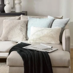 Grey Maddox Faux Fur Decorative Lumbar Pillow