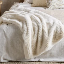 Grey Maddox Faux Fur Throw