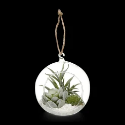 Hanging Terrarium with Artificial Succulent