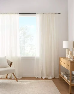 Ivory Rod Pocket Sheer Curtain