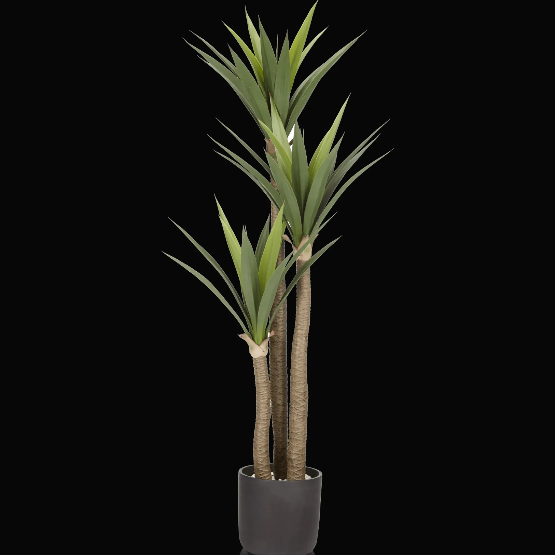 Large Artificial Tropical Tree in Black Pot