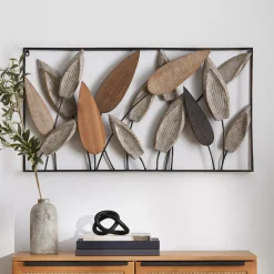 Leaf Wood & Metal Wall Art