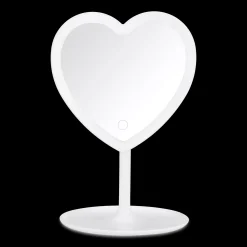 LED Heart-Shaped Table Mirror