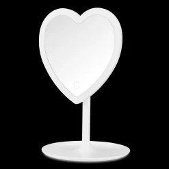 LED Heart-Shaped Table Mirror