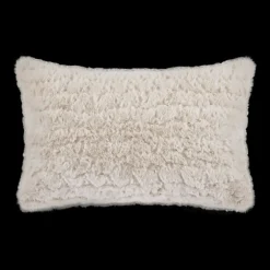 Light Beige Sheep Faux Fur Decorative Lumbar Pillow
