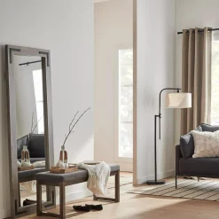 Linen Swivel Metal Floor Lamp