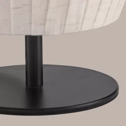 Linen Table Lamp with Metal Base