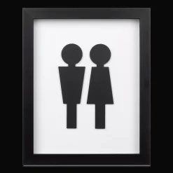 Man & Woman Silhouette Bathroom Shadow Box