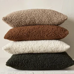 Medium Brown Doodle Boucle Decorative Throw Pillow