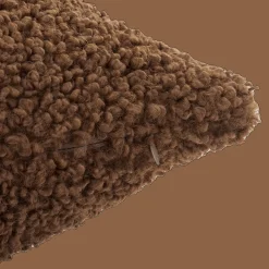 Medium Brown Doodle Boucle Decorative Throw Pillow