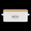Metal Bread Box with Bamboo Lid