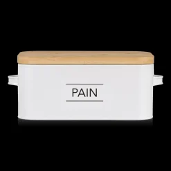 Metal Bread Box with Bamboo Lid