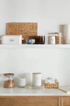 Metal Bread Box with Bamboo Lid