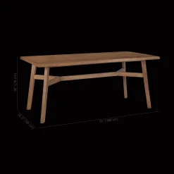 Mid-Century Modern Mango Wood Dining Table