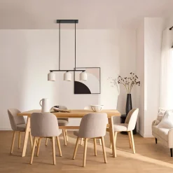 Mid-Century Modern Natural Wood Dining Table