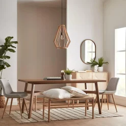 Mid-Century Modern Natural Wood Dining Table