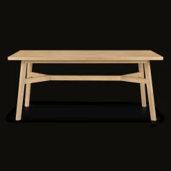 Mid-Century Modern Natural Wood Dining Table