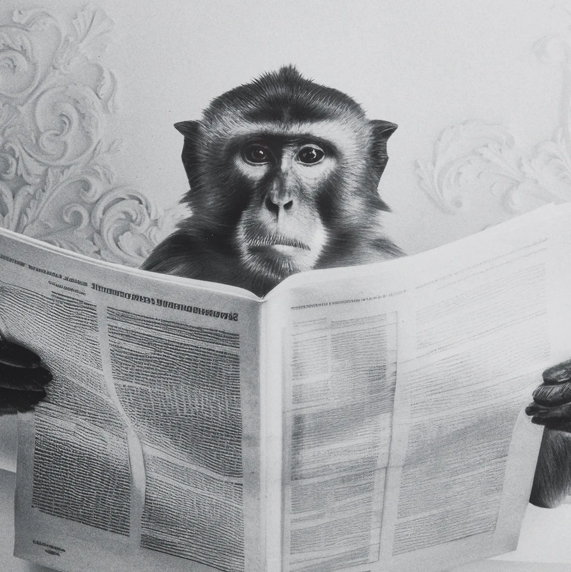 Monkey in Bathtub Printed Framed Canvas