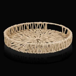 Natural Round Woven Tray