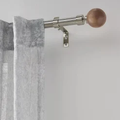 Natural Wood Curtain Rod Set - Diameter 13/16 mm