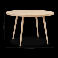 Natural Wood Round Dining Table