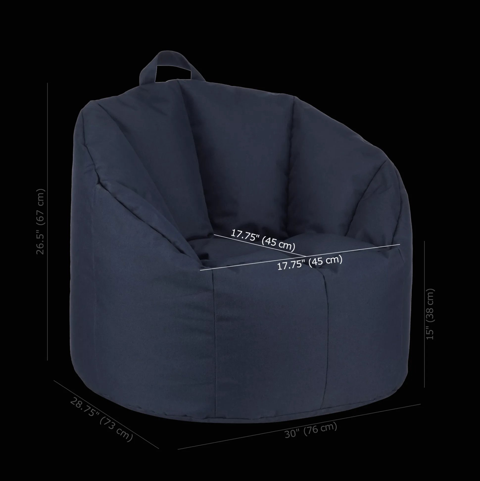 Navy Canvas Bean Bag