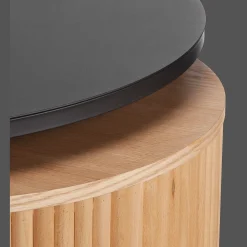 Nesting Coffee Table - Black Metal and Natural Wood