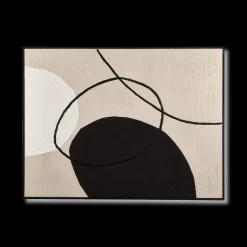 Neutral Oval Abstract Painted Canvas