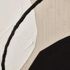 Neutral Oval Abstract Painted Canvas