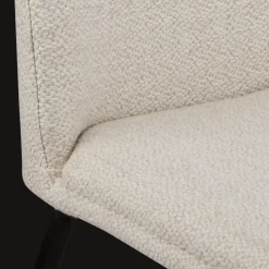 Oatmeal Fabric and Metal Dining Chair