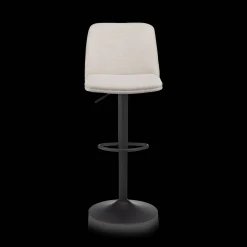 Oatmeal Fabric and Metal Adjustable Bar Stool