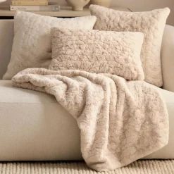 Oatmeal Sheep Faux Fur Throw