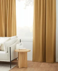 Ochre Taha Rod Pocket Back Tab Blackout Curtain