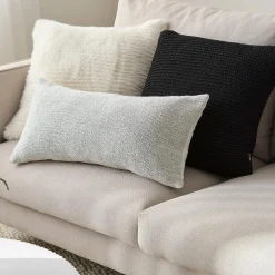 Off White Maddox Faux Fur Decorative Pillow