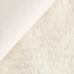 Off White Maddox Faux Fur Throw