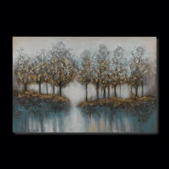 Oil Painted Embellished Tree Canvas