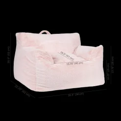 Pink Kids Furry Lounge Chair
