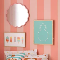 Pink Scalloped Mirror
