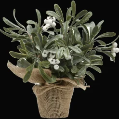 Potted Artificial Plant with White Berries