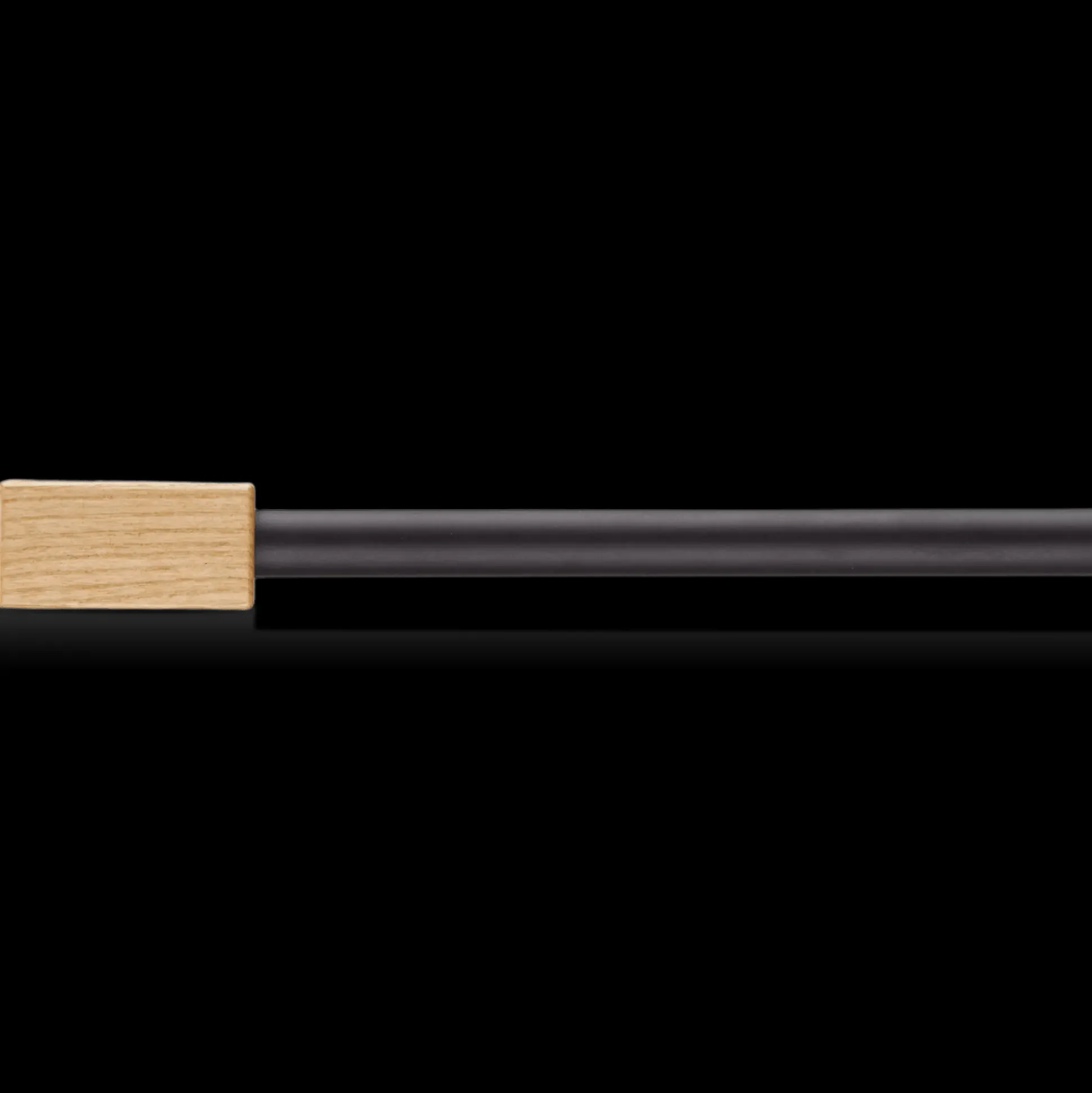 Rectangular Wood Curtain Rod Set - Diameter 13/16 mm