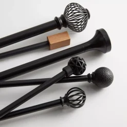 Rectangular Wood Curtain Rod Set - Diameter 13/16 mm