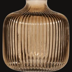 Ribbed Decorative Glass Vase