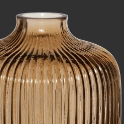 Ribbed Decorative Glass Vase