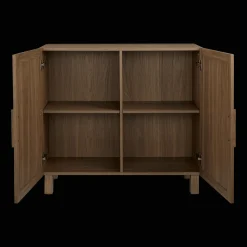 Ribbed Door Walnut Veneer Buffet